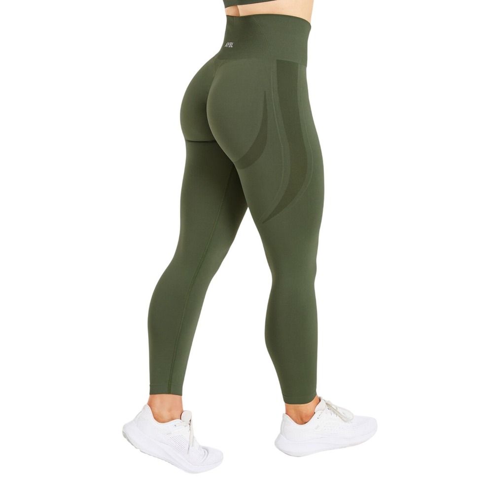 NWT AYBL EMPOWER SEAMLESS LEGGINGS, Khaki Green, Size Medium